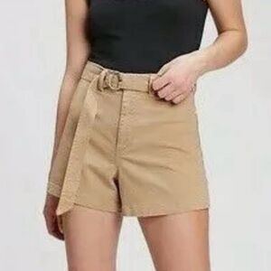 NWT GAP high waisted belted khaki tan shorts